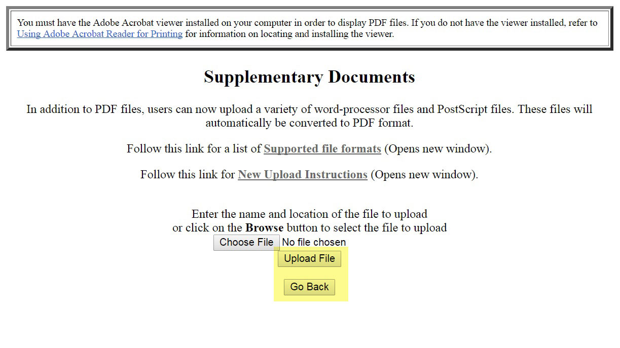 Other Supplementary Docs file upload screen 2