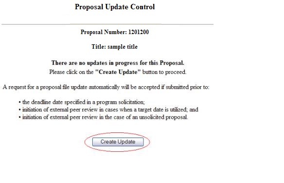 Proposal update control